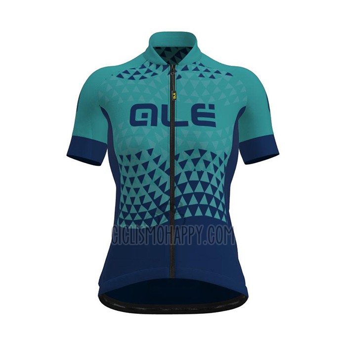 ALE Cycling Jersey Bib Short 2021 Women Short Sleeve Dark Blue Green