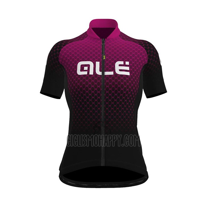 ALE Cycling Jersey Bib Short 2021 Women Short Sleeve Fuchsia Black