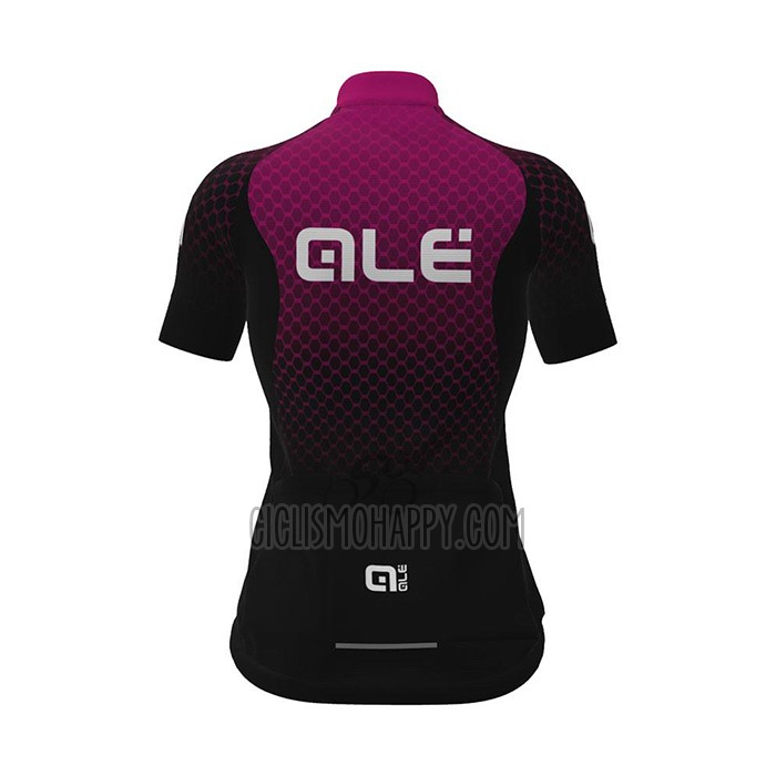 ALE Cycling Jersey Bib Short 2021 Women Short Sleeve Fuchsia Black