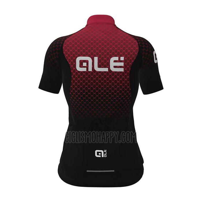 ALE Cycling Jersey Bib Short 2021 Women Short Sleeve Red Black