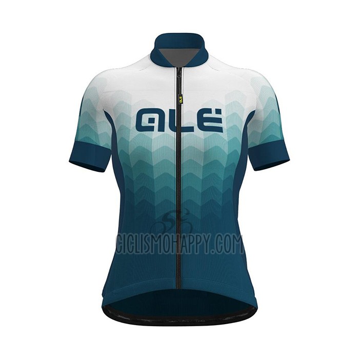 ALE Cycling Jersey Bib Short 2021 Women Short Sleeve White Green