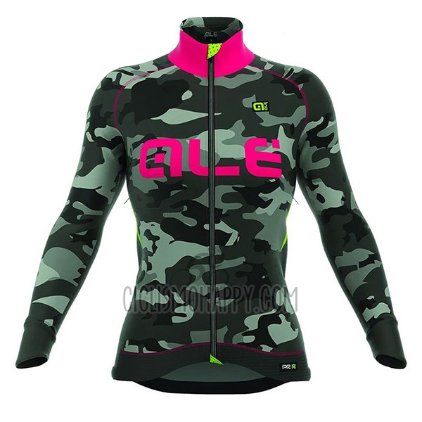 ALE Cycling Jersey Bib Tight 2017 Women Long Sleeve Camo Black