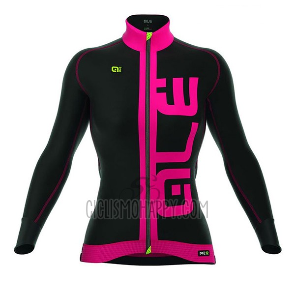 ALE Cycling Jersey Bib Tight 2017 Women Long Sleeve Pink and Black
