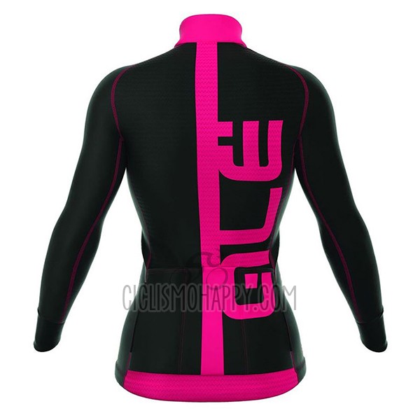 ALE Cycling Jersey Bib Tight 2017 Women Long Sleeve Pink and Black