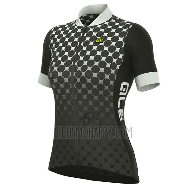 ALE Excel Bolas Cycling Jersey Bib Short 2017 Women Short Sleeve Black and White