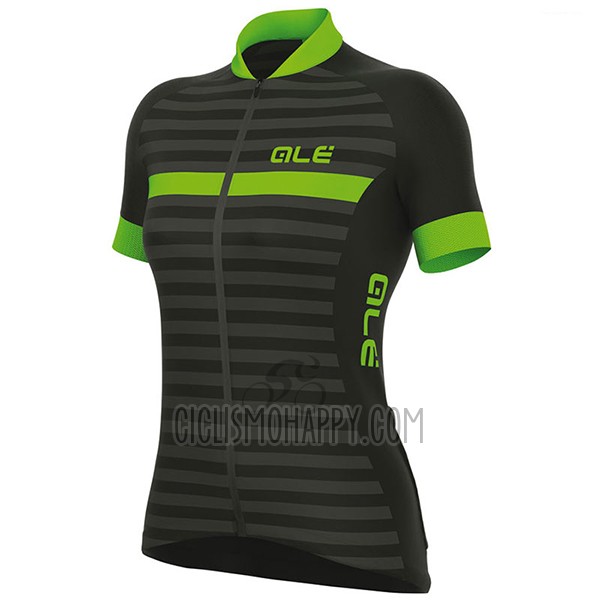 ALE Excel Riviera Cycling Jersey Bib Short 2017 Women Short Sleeve Black and Green