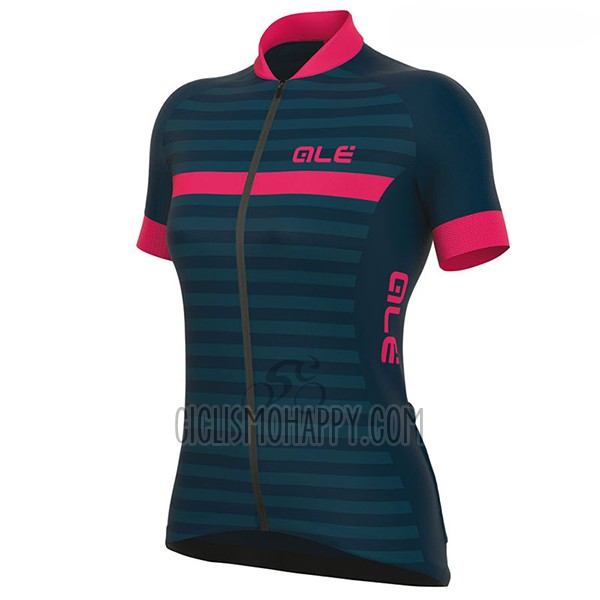 ALE Excel Riviera Cycling Jersey Bib Short 2017 Women Short Sleeve Blue and Pink