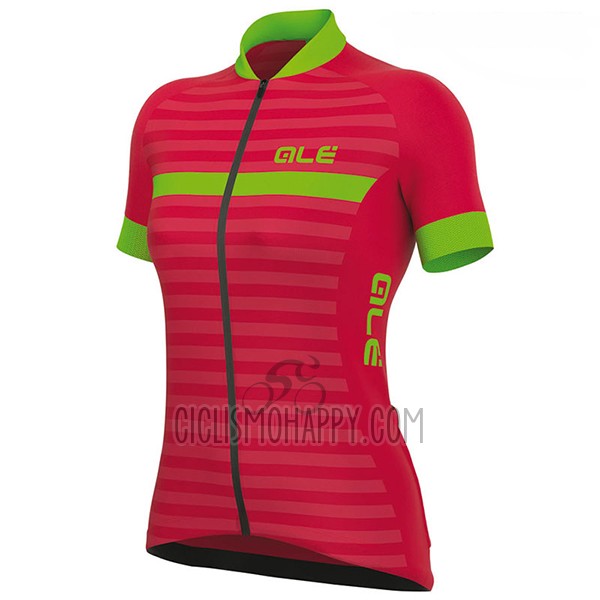 ALE Excel Riviera Cycling Jersey Bib Short 2017 Women Short Sleeve Red and Green