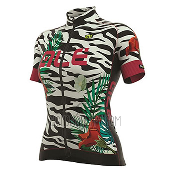 ALE Flowers Cycling Jersey Bib Short 2017 Women Short Sleeve White and Black