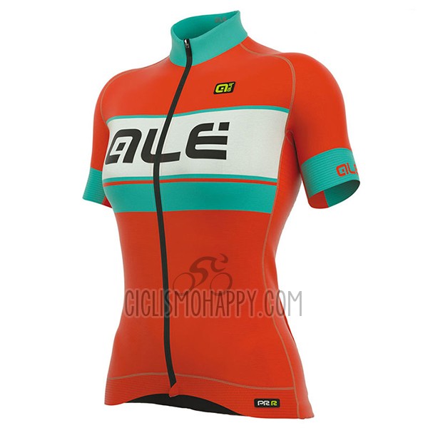 ALE Graphics Prr Bermuda Cycling Jersey Bib Short 2017 Women Short Sleeve Light Blue and Orange