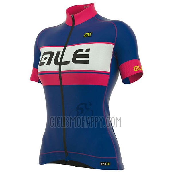 ALE Graphics Prr Bermuda Cycling Jersey Bib Short 2017 Women Short Sleeve Pink and Blue