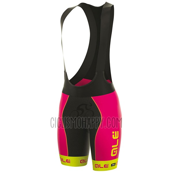 ALE Graphics Prr Bermuda Cycling Jersey Bib Short 2017 Women Short Sleeve Pink and Yellow