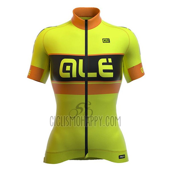 ALE Graphics Prr Bermuda Cycling Jersey Bib Short 2017 Women Short Sleeve Yellow