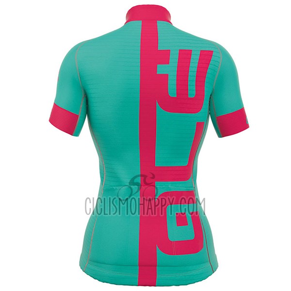 ALE Prr Arcobaleno Cycling Jersey Bib Short 2017 Women Short Sleeve Light Blue and Pink