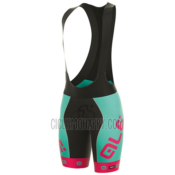 ALE Prr Arcobaleno Cycling Jersey Bib Short 2017 Women Short Sleeve Light Blue and Pink
