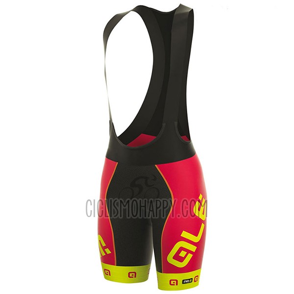 ALE Prr Arcobaleno Cycling Jersey Bib Short 2017 Women Short Sleeve Red and Yellow