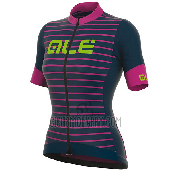 ALE R-ev1 Marina Cycling Jersey Bib Short 2017 Women Short Sleeve Pink and Black
