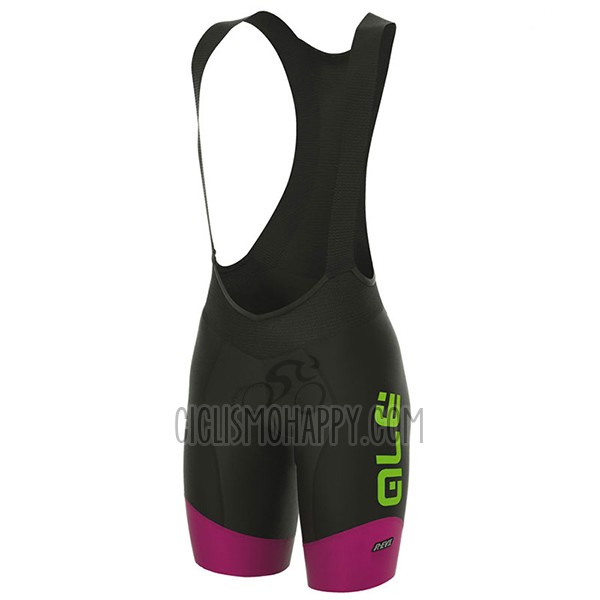 ALE R-ev1 Marina Cycling Jersey Bib Short 2017 Women Short Sleeve Pink and Black