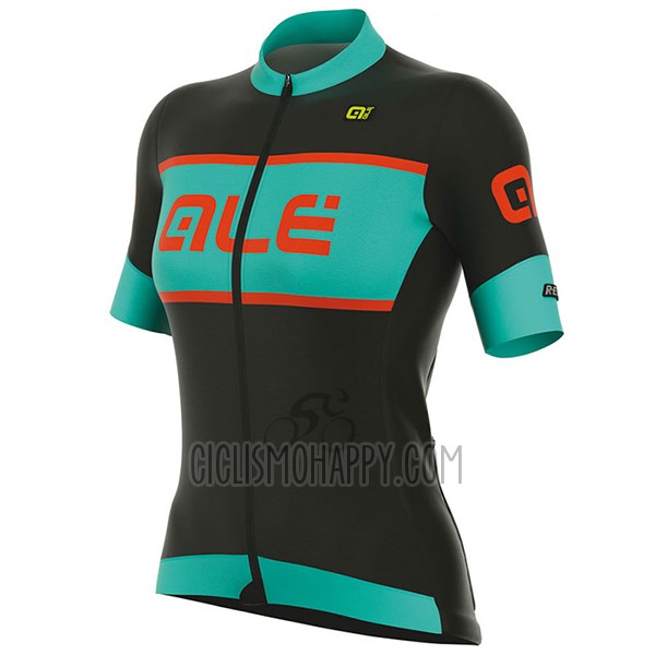 ALE R-ev1 Master Cycling Jersey Bib Short 2017 Women Short Sleeve Black and Light Blue