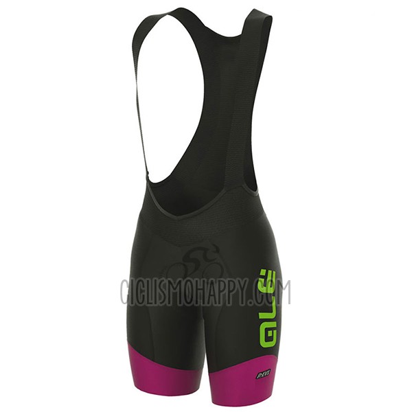 ALE R-ev1 Master Cycling Jersey Bib Short 2017 Women Short Sleeve Black and Pink
