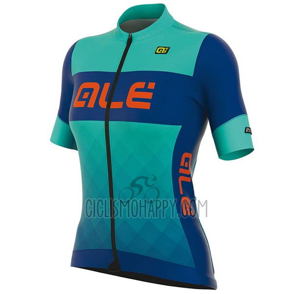 ALE R-ev1 Master Cycling Jersey Bib Short 2017 Women Short Sleeve Light Blue
