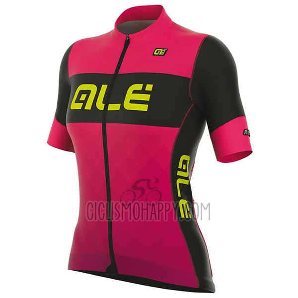 ALE R-ev1 Rumbls Cycling Jersey Bib Short 2017 Women Short Sleeve Pink