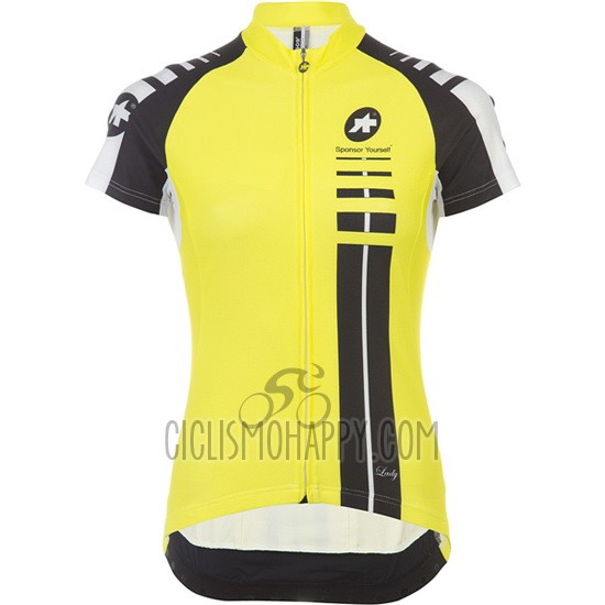 Assos Cycling Jersey Bib Short 2016 Women Short Sleeve Black and Yellow
