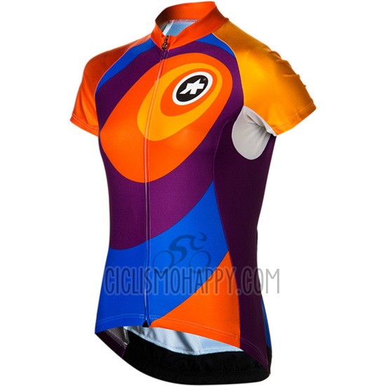 Assos Cycling Jersey Bib Short 2016 Women Short Sleeve Orange and Blue