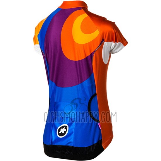 Assos Cycling Jersey Bib Short 2016 Women Short Sleeve Orange and Blue
