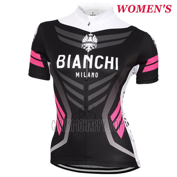 Bianchi Cycling Jersey Bib Short 2017 Women Short Sleeve Black