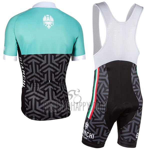 Bianchi Cycling Jersey Bib Short 2017 Women Short Sleeve Black and Green