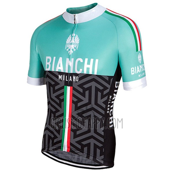 Bianchi Cycling Jersey Bib Short 2017 Women Short Sleeve Black and Green