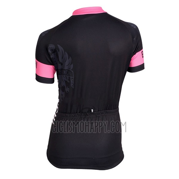 Bianchi Cycling Jersey Bib Short 2017 Women Short Sleeve Black and Pink