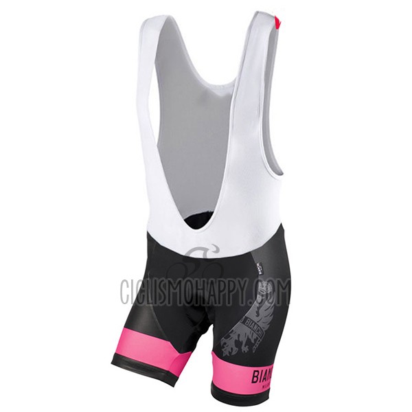 Bianchi Cycling Jersey Bib Short 2017 Women Short Sleeve Black and Pink