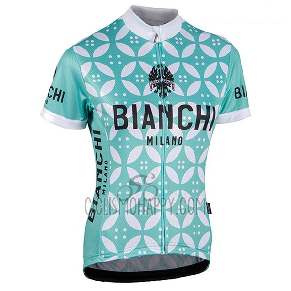 Bianchi Cycling Jersey Bib Short 2017 Women Short Sleeve Green and White