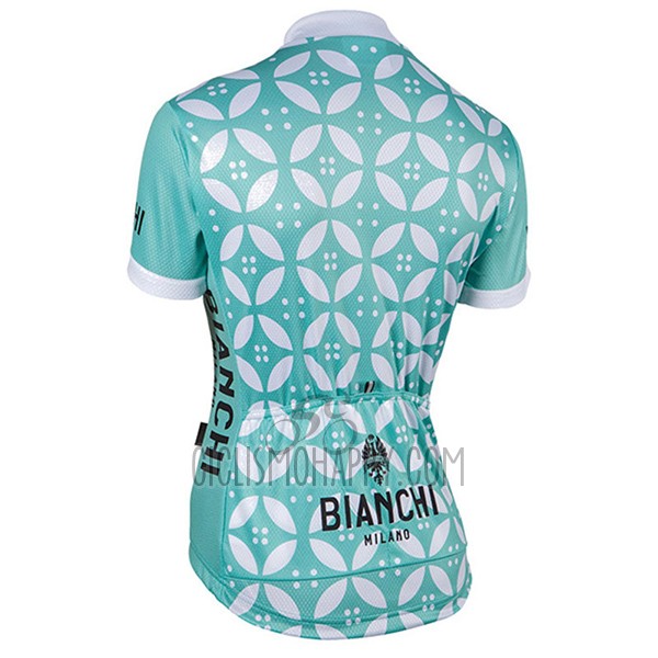 Bianchi Cycling Jersey Bib Short 2017 Women Short Sleeve Green and White