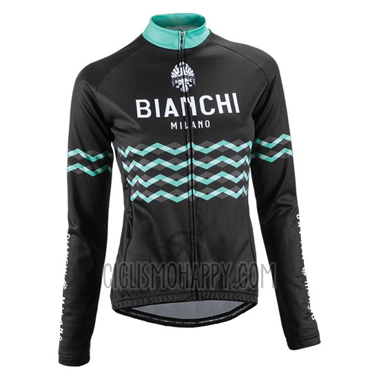 Bianchi Cycling Jersey Bib Tight 2016 Women Long Sleeve Black