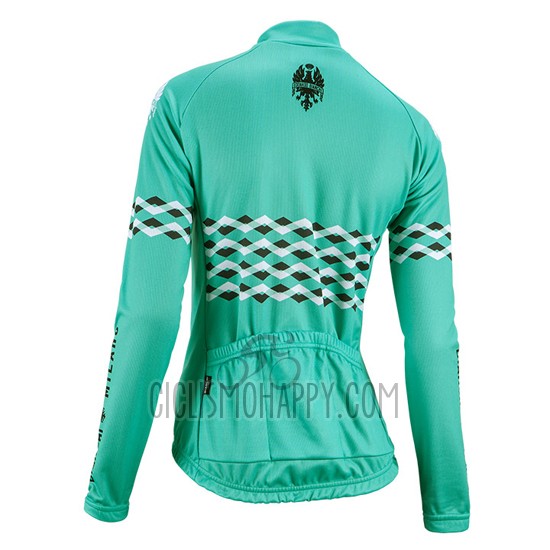 Bianchi Cycling Jersey Bib Tight 2016 Women Long Sleeve Black and Green