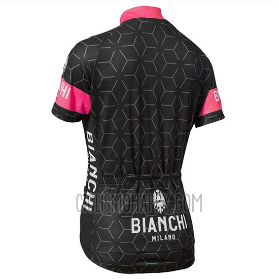 Bianchi Nevola Cycling Jersey Bib Short 2018 Women Short Sleeve Black and Pink