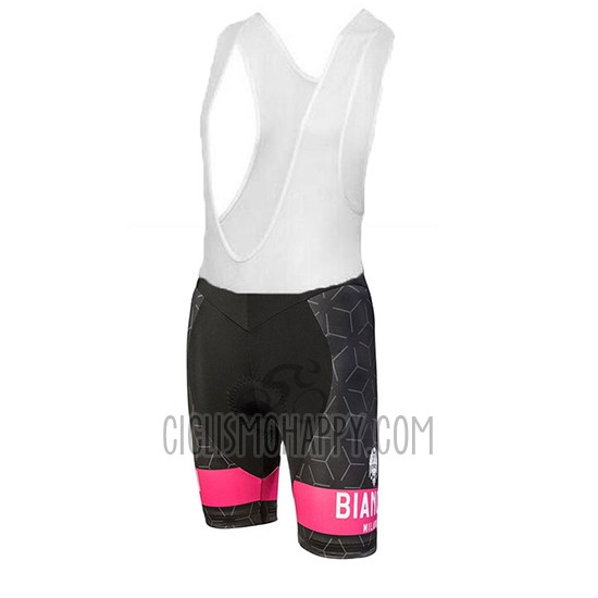 Bianchi Nevola Cycling Jersey Bib Short 2018 Women Short Sleeve Black and Pink