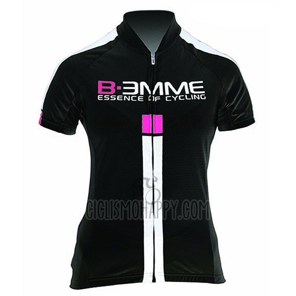 Biemme Cycling Jersey Bib Short 2017 Women Short Sleeve Black and White