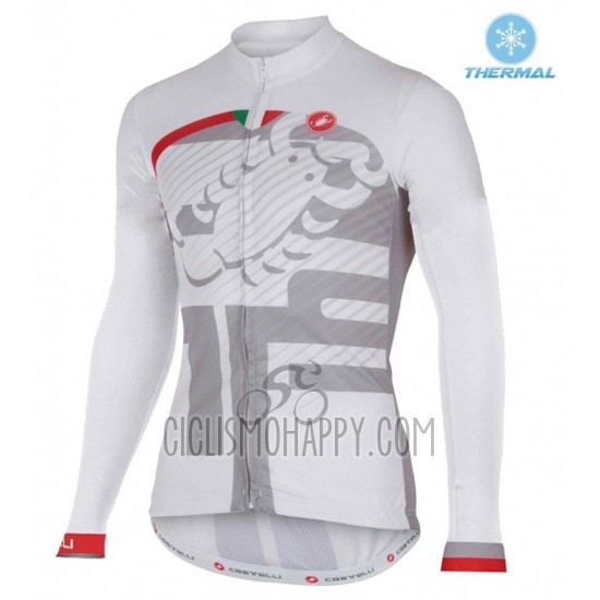 Castelli Cycling Jersey Bib Tight 2016 Women Long Sleeve White and Red