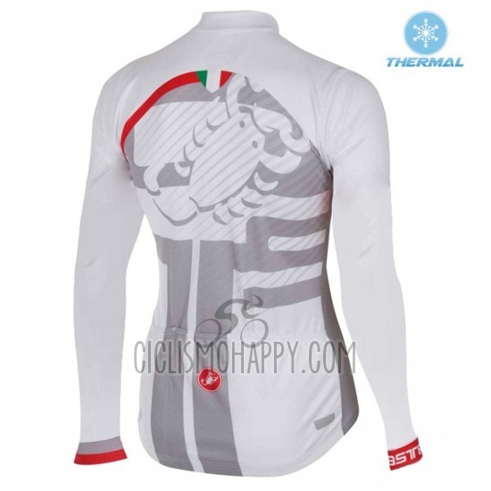Castelli Cycling Jersey Bib Tight 2016 Women Long Sleeve White and Red