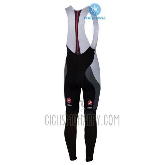 Castelli Cycling Jersey Bib Tight 2016 Women Long Sleeve White and Red