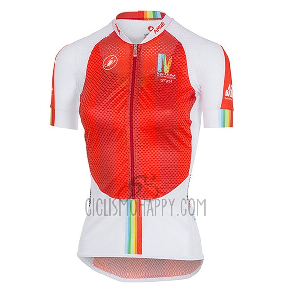 Castelli Maratona Cycling Jersey Bib Short 2017 Women Short Sleeve Red and White