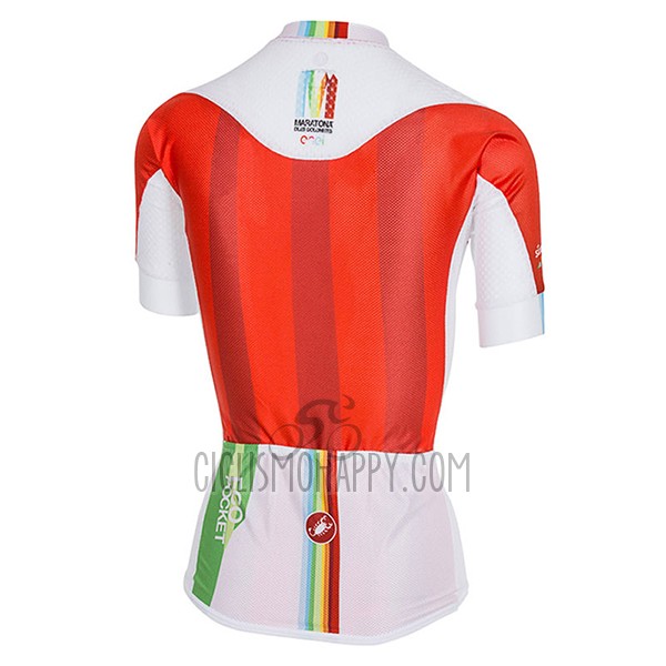 Castelli Maratona Cycling Jersey Bib Short 2017 Women Short Sleeve Red and White