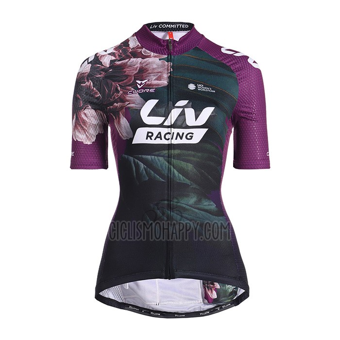 Liv Cycling Jersey Bib Short 2022 Women Short Sleeve Purple