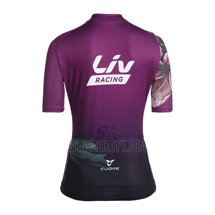 Liv Cycling Jersey Bib Short 2022 Women Short Sleeve Purple