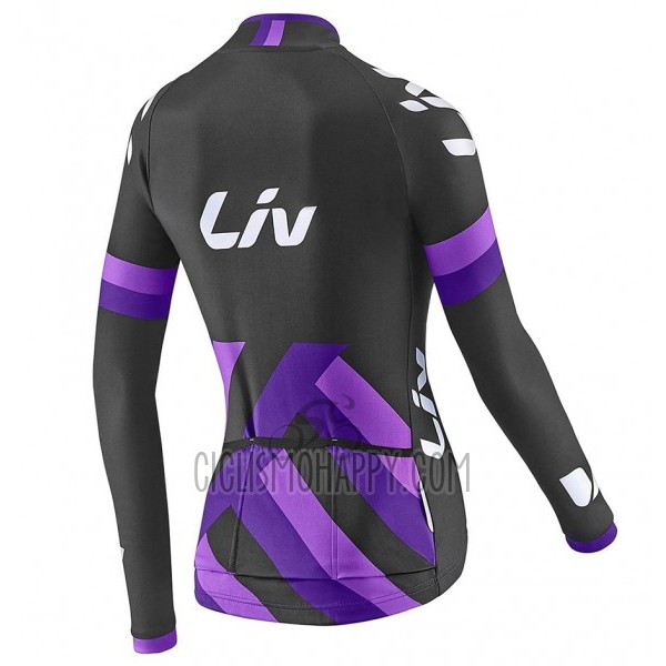 Liv Cycling Jersey Bib Tight 2017 Women Long Sleeve Black and Purple