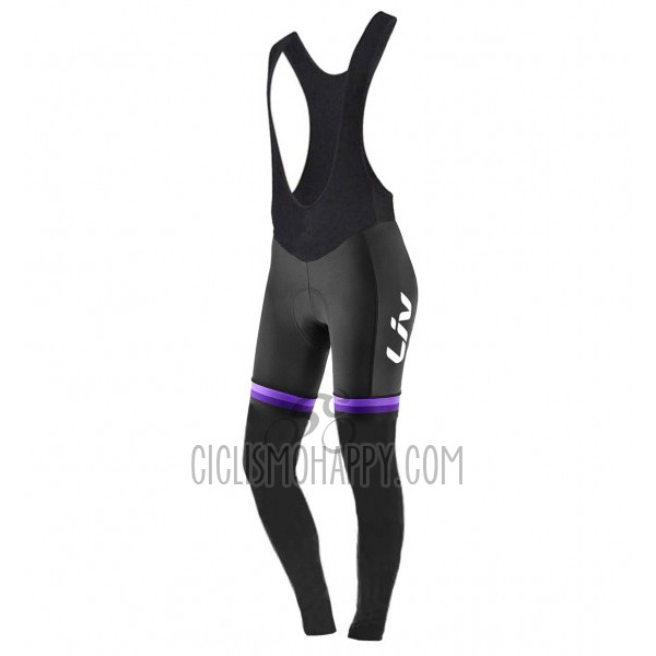 Liv Cycling Jersey Bib Tight 2017 Women Long Sleeve Black and Purple